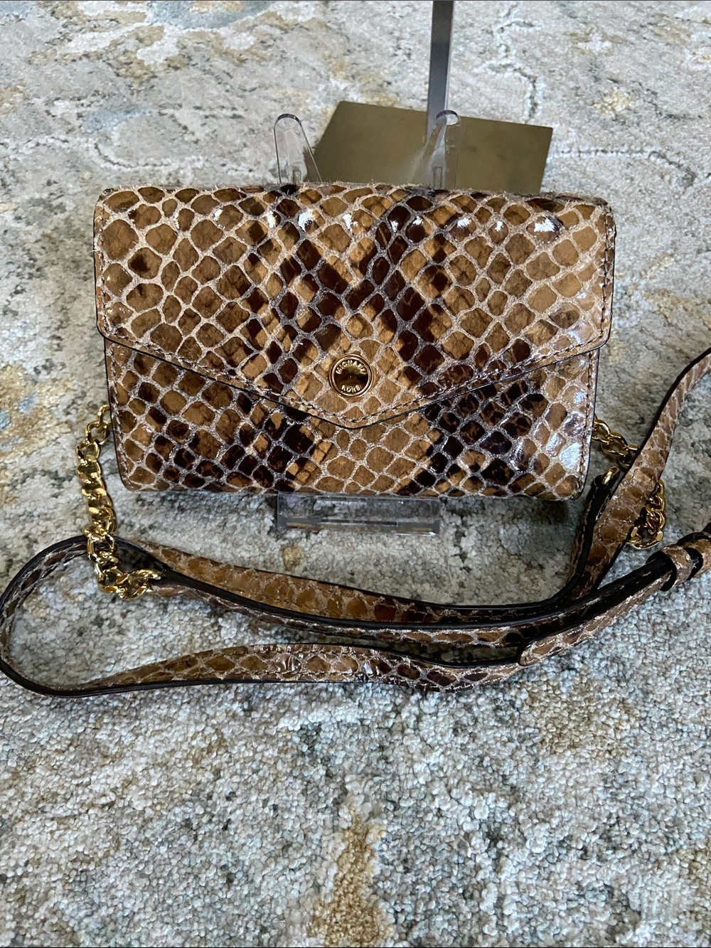 Michael Kors Python Embossed Leather Crossbody Wallet